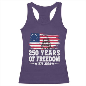 250 Years Of Freedom Racerback Tank Top Gadsden Flag American Patriot US