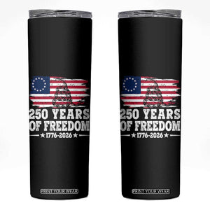 250 Years Of Freedom Skinny Tumbler Gadsden Flag American Patriot US
