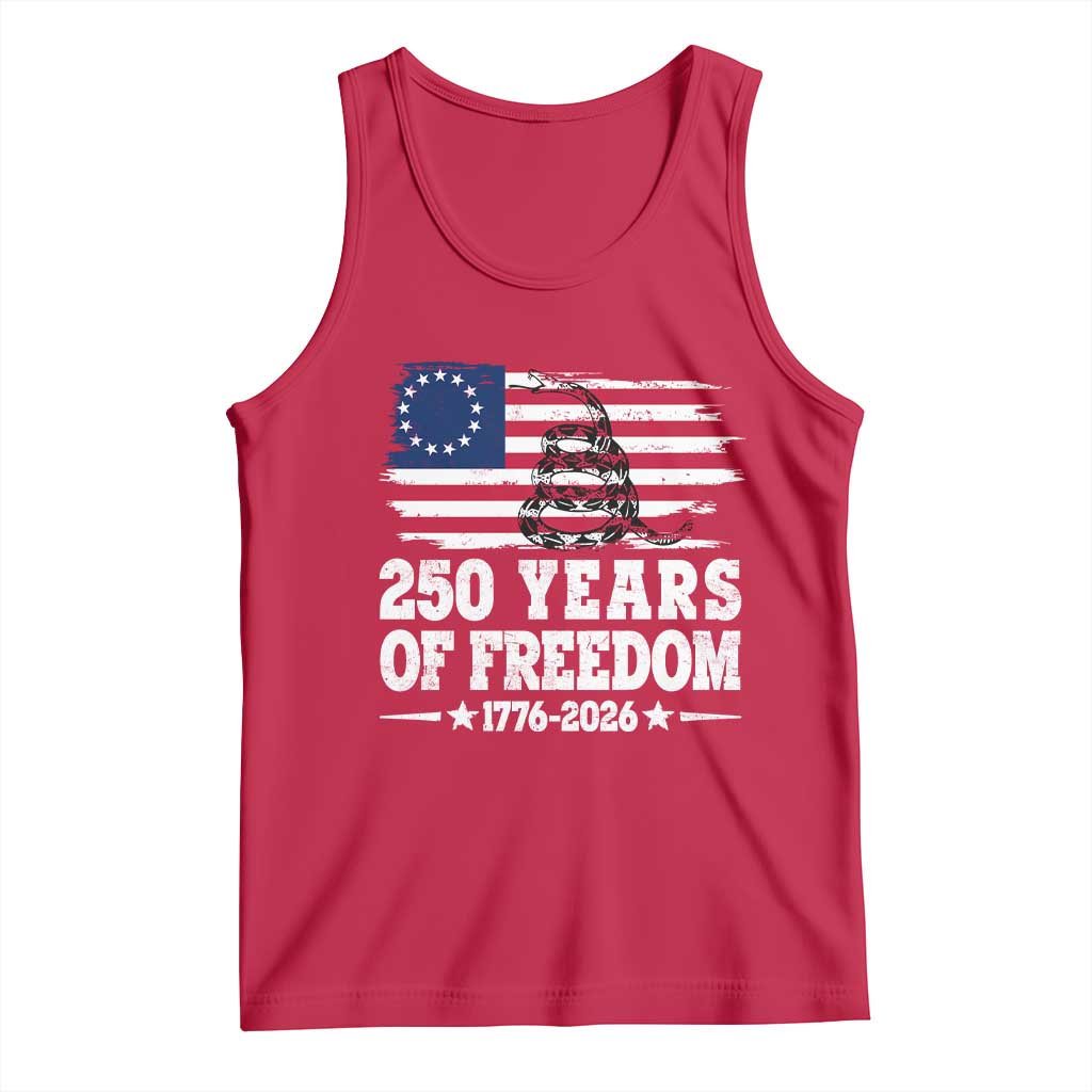 250 Years Of Freedom Tank Top Gadsden Flag American Patriot US