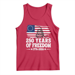 250 Years Of Freedom Tank Top Gadsden Flag American Patriot US