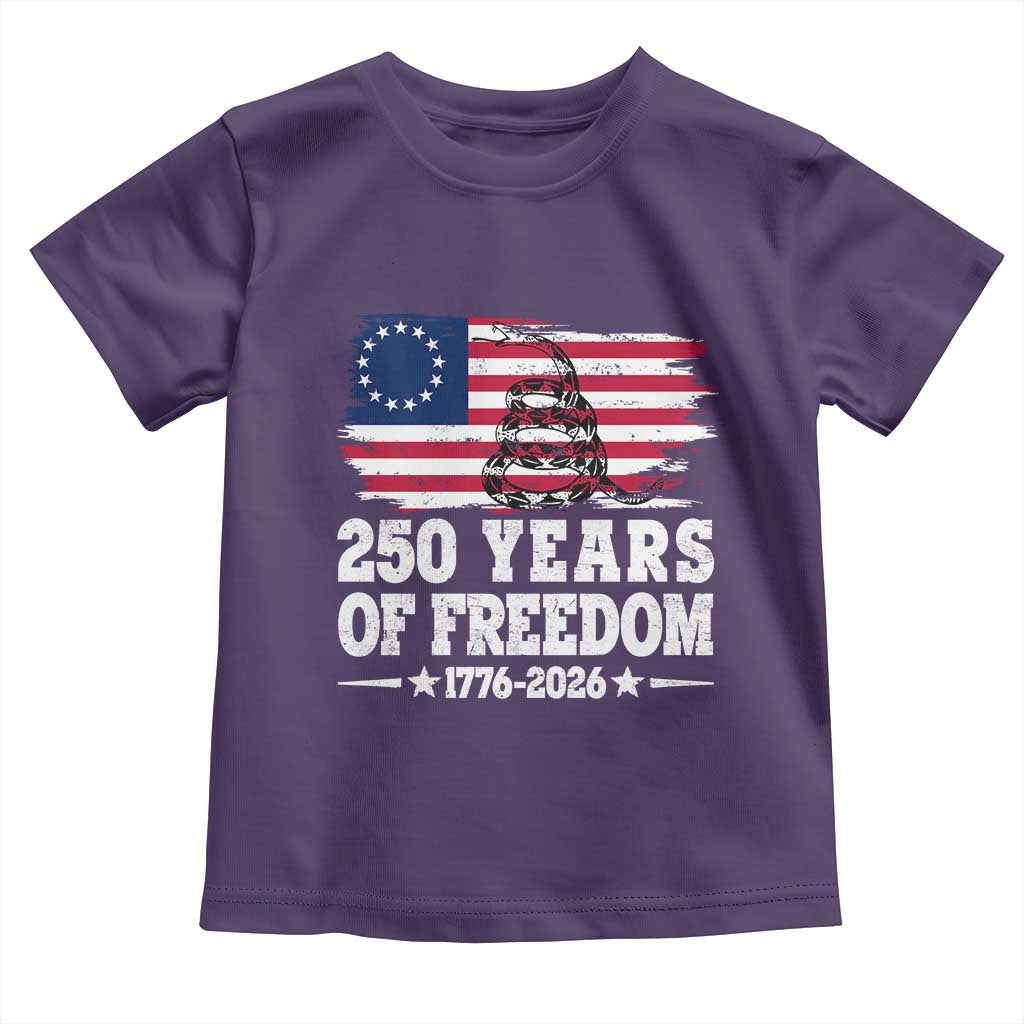 250 Years Of Freedom Toddler T Shirt Gadsden Flag American Patriot US