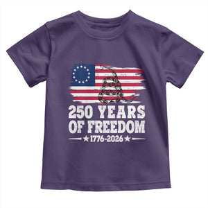 250 Years Of Freedom Toddler T Shirt Gadsden Flag American Patriot US