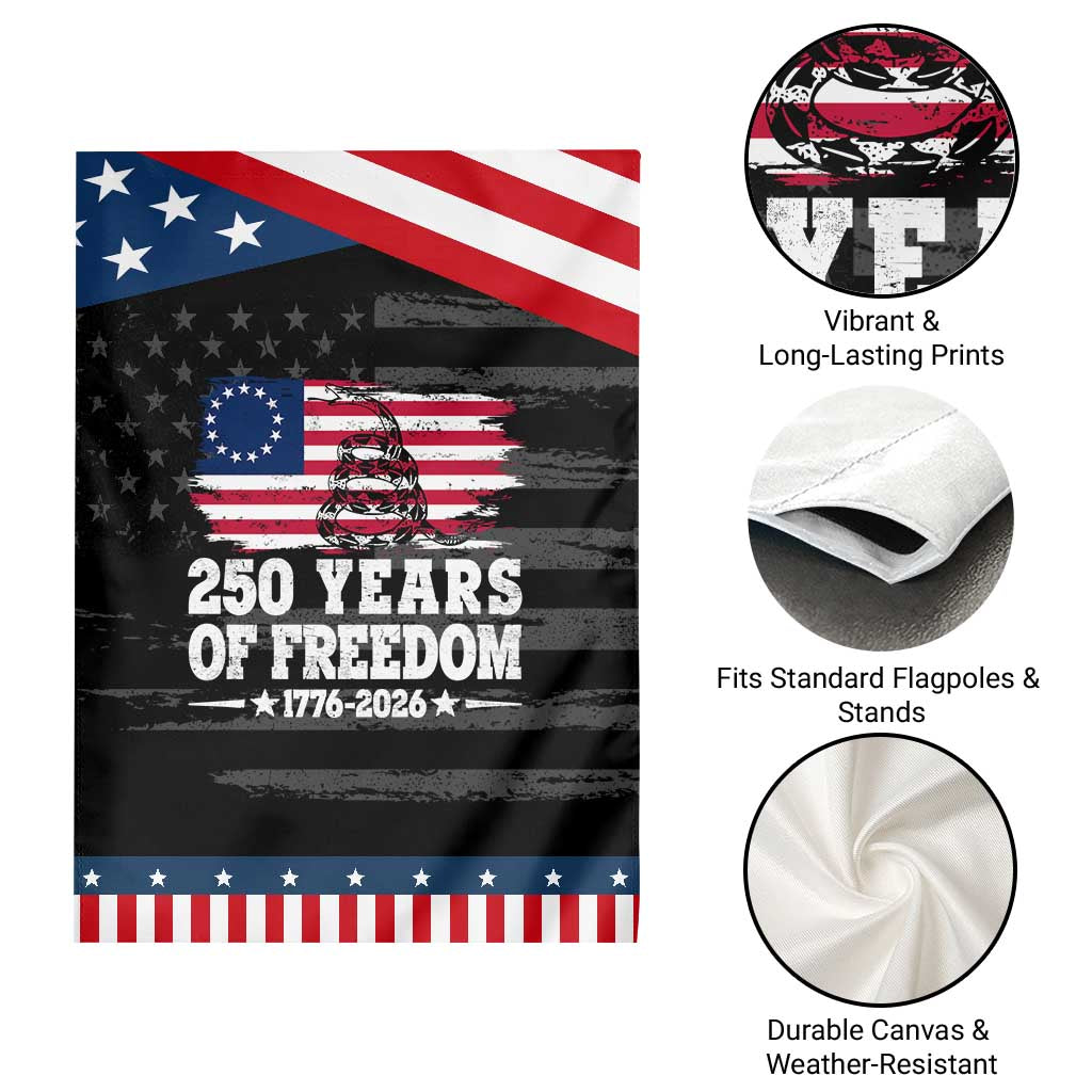 250 Years Of Freedom Patriotic Garden Flag Gadsden Flag American Patriot US