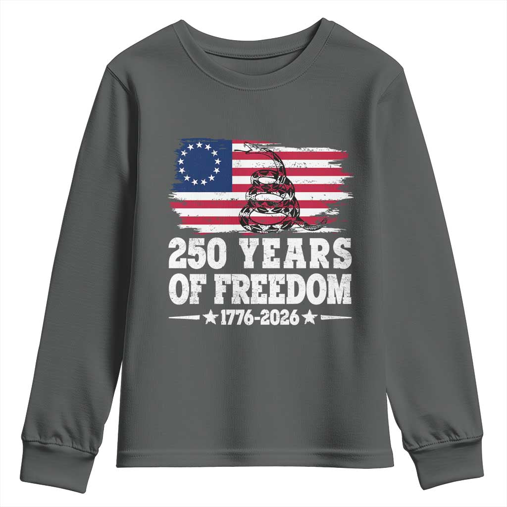 250 Years Of Freedom Youth Sweatshirt Gadsden Flag American Patriot US