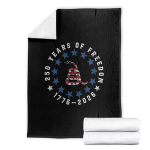 250 Years Of Freedom Throw Blanket Gadsden Betty Ross Flag Ring of Stars American Patriot US