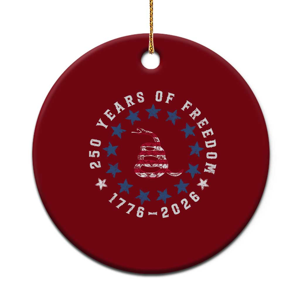 250 Years Of Freedom Ceramic Ornament Gadsden Betty Ross Flag Ring of Stars American Patriot US TS14 1pc Red Print Your Wear