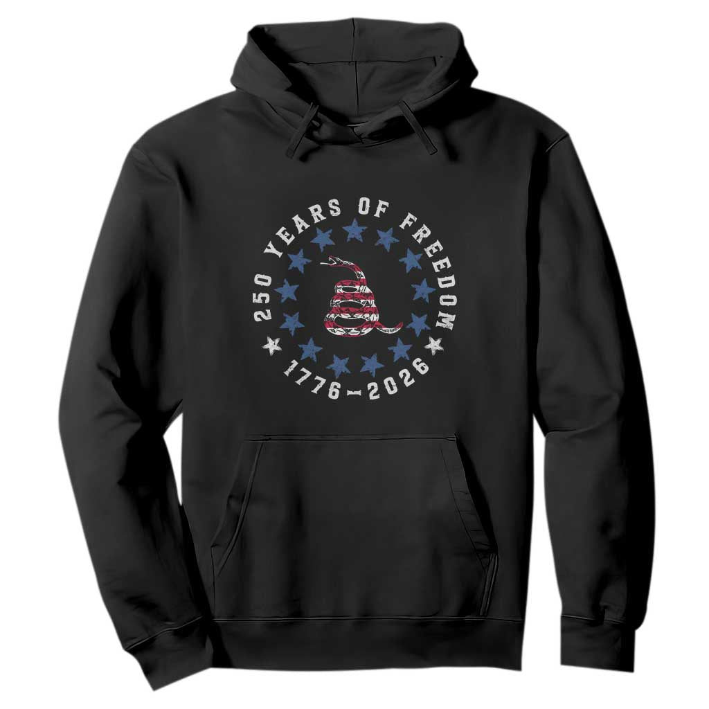 250 Years Of Freedom Hoodie Gadsden Betty Ross Flag Ring of Stars American Patriot US TS14 Black Print Your Wear