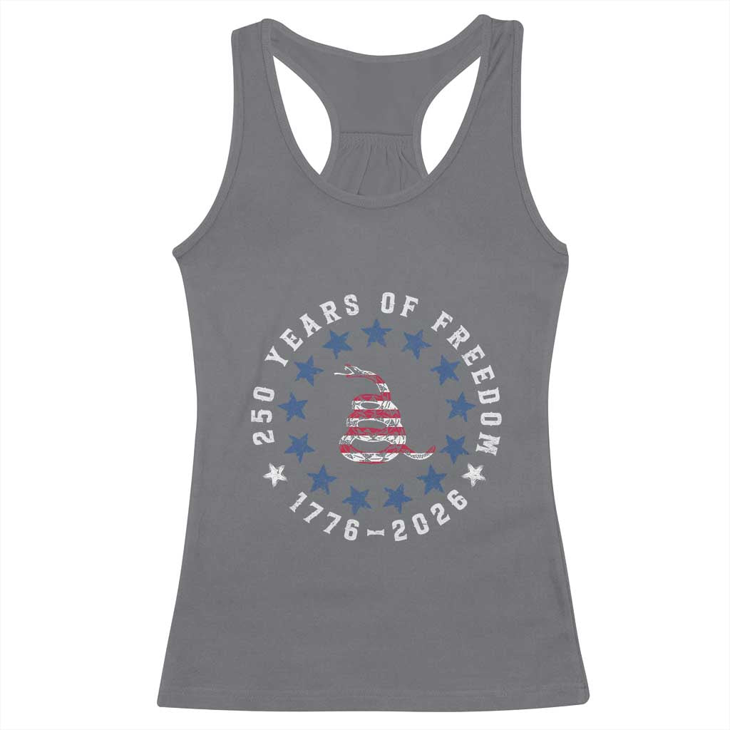 250 Years Of Freedom Racerback Tank Top Gadsden Betty Ross Flag Ring of Stars American Patriot US TS14 Charcoal Print Your Wear