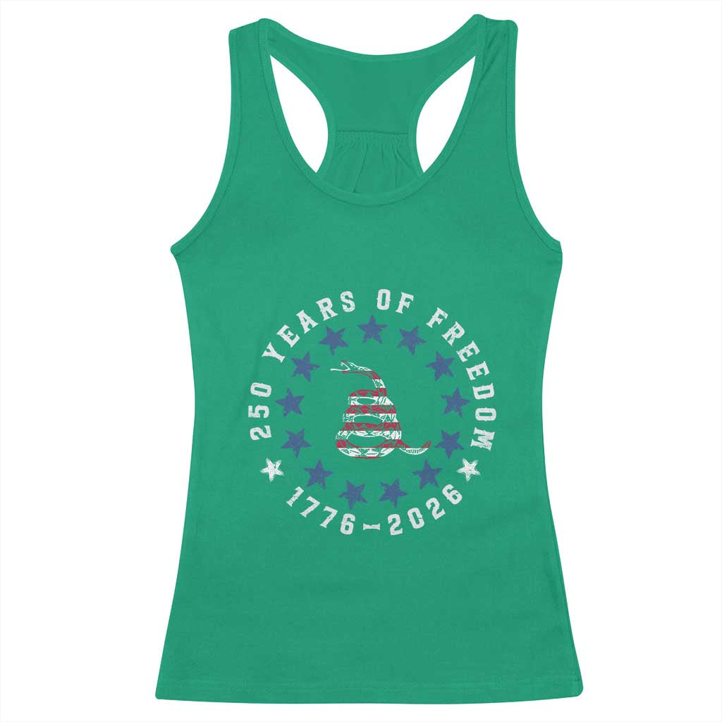 250 Years Of Freedom Racerback Tank Top Gadsden Betty Ross Flag Ring of Stars American Patriot US TS14 Irish Green Print Your Wear