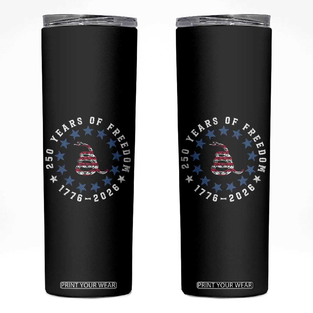 250 Years Of Freedom Skinny Tumbler Gadsden Betty Ross Flag Ring of Stars American Patriot US