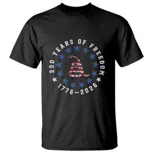 250 Years Of Freedom T Shirt Gadsden Betty Ross Flag Ring of Stars American Patriot US TS14 Black Print Your Wear
