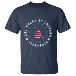 250 Years Of Freedom T Shirt Gadsden Betty Ross Flag Ring of Stars American Patriot US TS14 Navy Print Your Wear