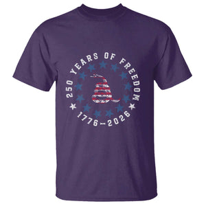 250 Years Of Freedom T Shirt Gadsden Betty Ross Flag Ring of Stars American Patriot US TS14 Purple Print Your Wear