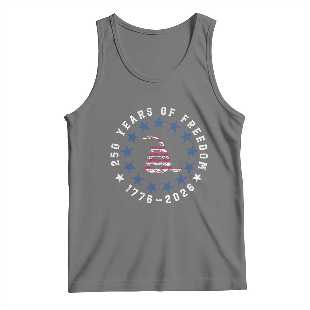 250 Years Of Freedom Tank Top Gadsden Betty Ross Flag Ring of Stars American Patriot US TS14 Black Heather Print Your Wear