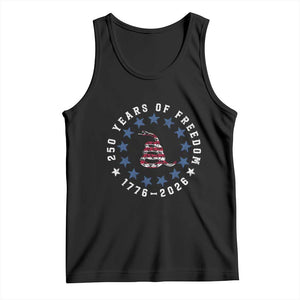 250 Years Of Freedom Tank Top Gadsden Betty Ross Flag Ring of Stars American Patriot US TS14 Black Print Your Wear
