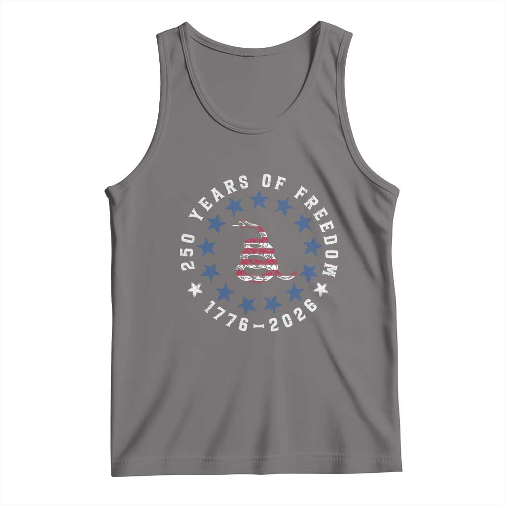 250 Years Of Freedom Tank Top Gadsden Betty Ross Flag Ring of Stars American Patriot US TS14 Deep Heather Print Your Wear