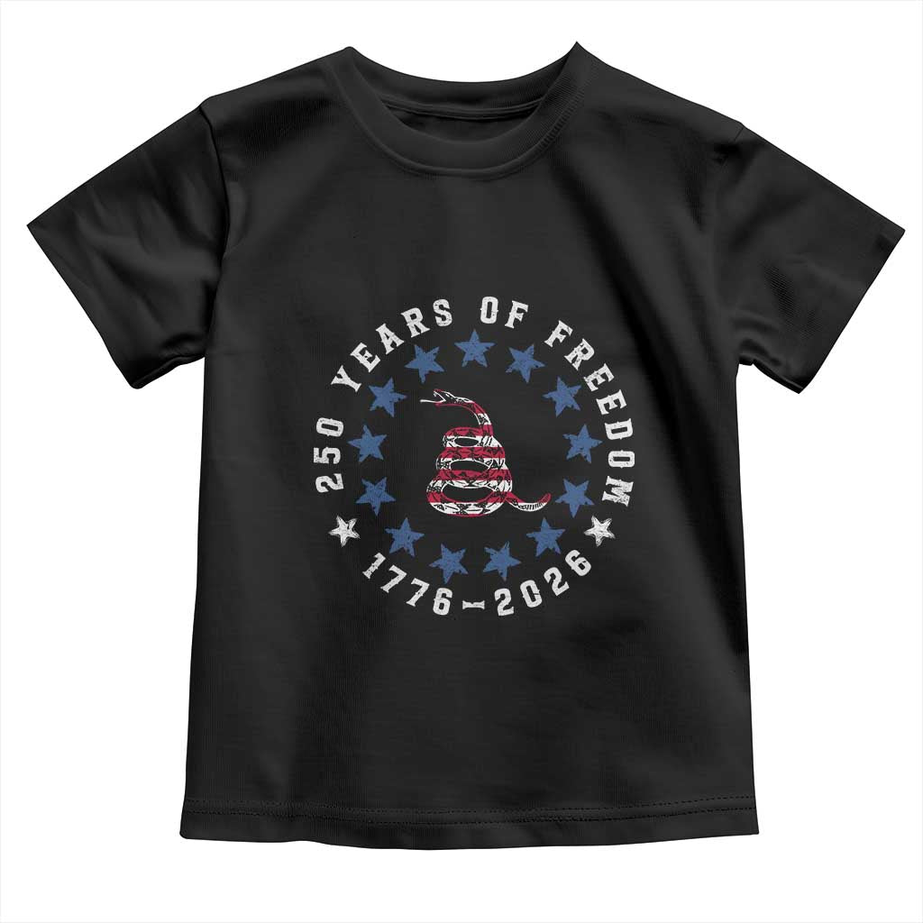 250 Years Of Freedom Toddler T Shirt Gadsden Betty Ross Flag Ring of Stars American Patriot US TS14 Black Print Your Wear