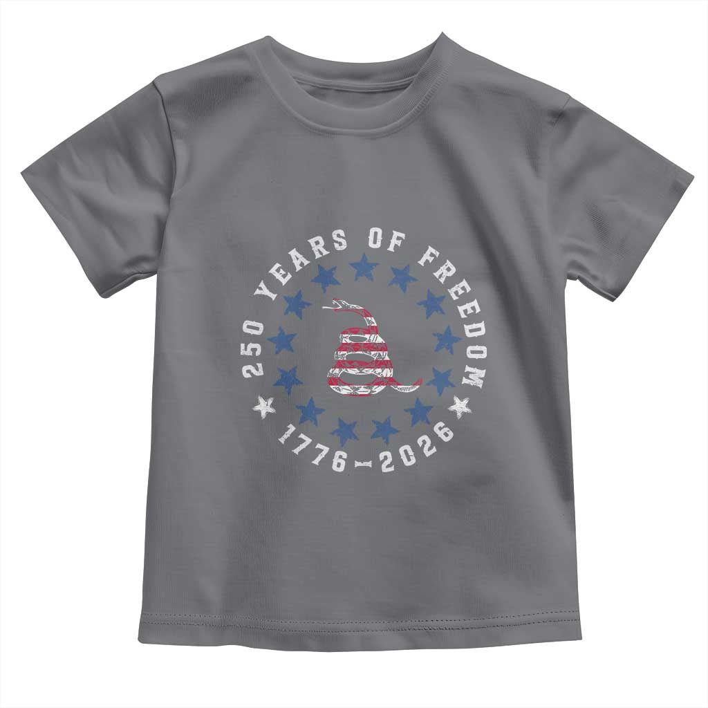 250 Years Of Freedom Toddler T Shirt Gadsden Betty Ross Flag Ring of Stars American Patriot US TS14 Charcoal Print Your Wear