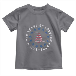 250 Years Of Freedom Toddler T Shirt Gadsden Betty Ross Flag Ring of Stars American Patriot US TS14 Charcoal Print Your Wear