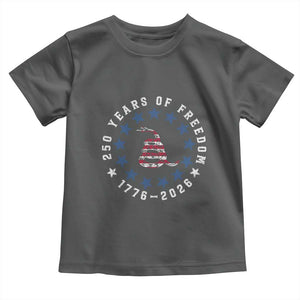 250 Years Of Freedom Toddler T Shirt Gadsden Betty Ross Flag Ring of Stars American Patriot US TS14 Dark Heather Print Your Wear
