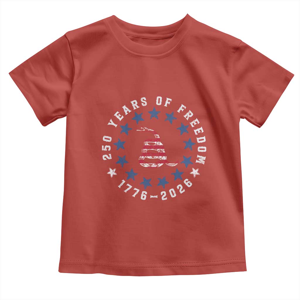 250 Years Of Freedom Toddler T Shirt Gadsden Betty Ross Flag Ring of Stars American Patriot US TS14 Red Print Your Wear