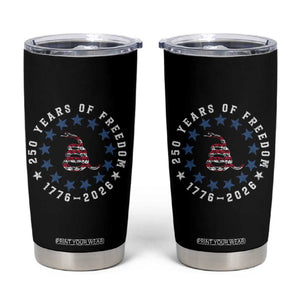 250 Years Of Freedom Tumbler Cup Gadsden Betty Ross Flag Ring of Stars American Patriot US