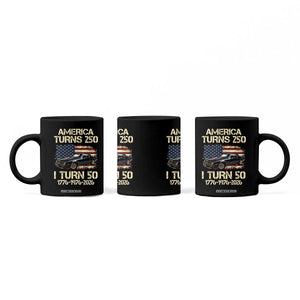 America Turns 250 I Turn 50 1976 50th Birthday Coffee Mug Retro 70s Muscle Car Lover