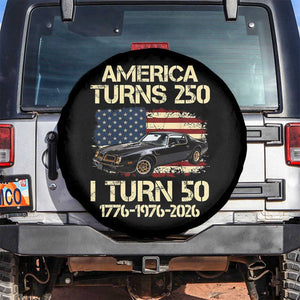 America Turns 250 I Turn 50 1976 50th Birthday Spare Tire Cover Retro 70s Muscle Car Lover