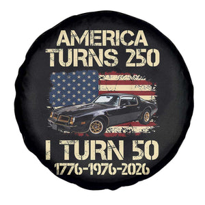 America Turns 250 I Turn 50 1976 50th Birthday Spare Tire Cover Retro 70s Muscle Car Lover