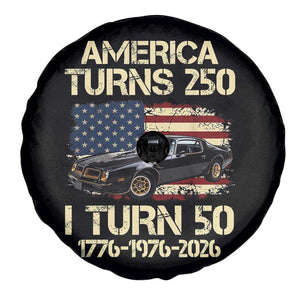 America Turns 250 I Turn 50 1976 50th Birthday Spare Tire Cover Retro 70s Muscle Car Lover