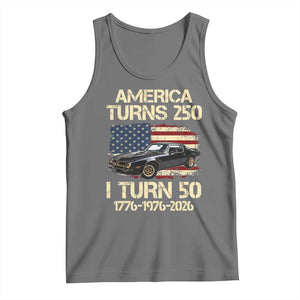 America Turns 250 I Turn 50 1976 50th Birthday Tank Top Retro 70s Muscle Car Lover
