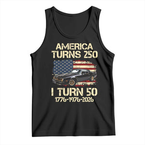 America Turns 250 I Turn 50 1976 50th Birthday Tank Top Retro 70s Muscle Car Lover