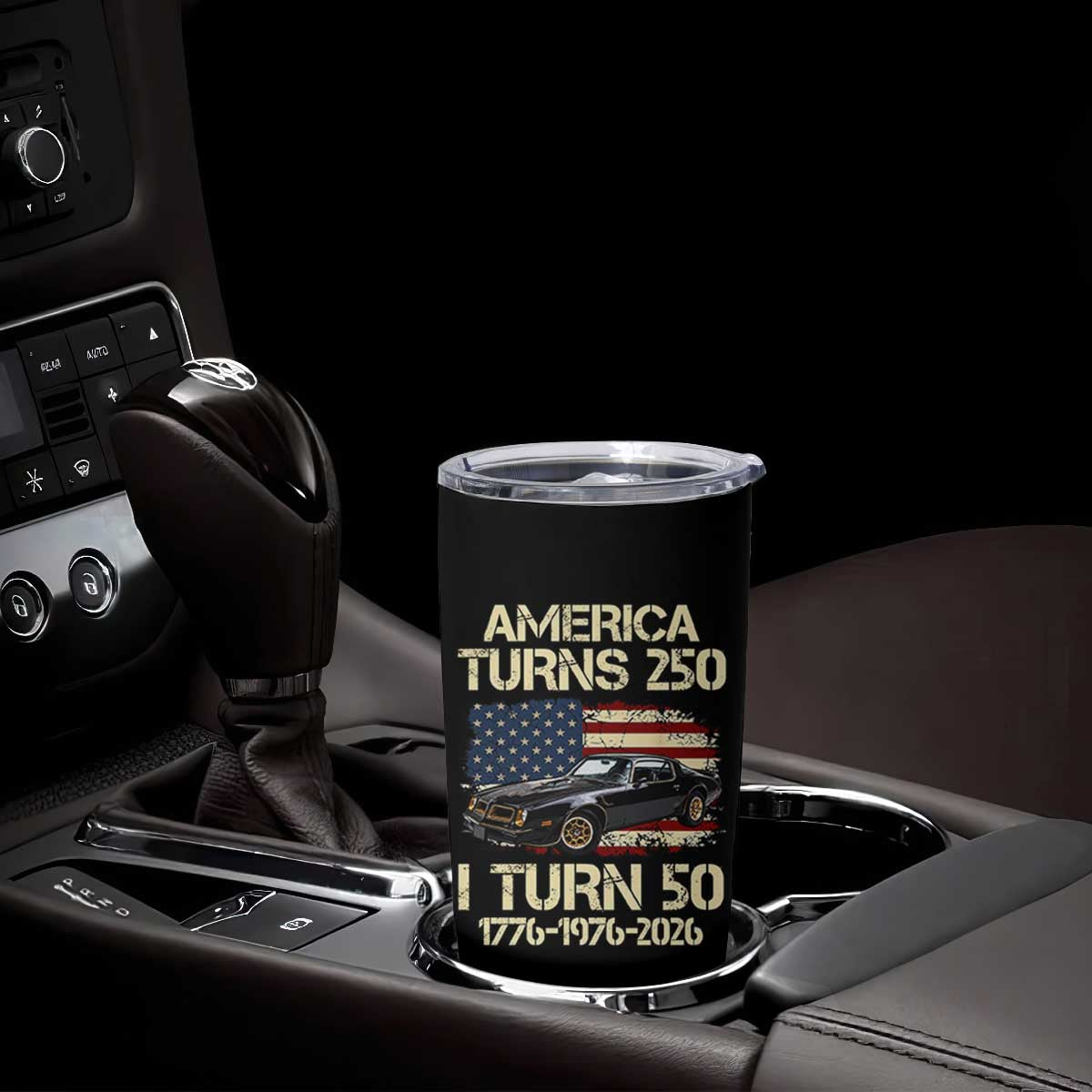 America Turns 250 I Turn 50 1976 50th Birthday Tumbler Cup Retro 70s Muscle Car Lover