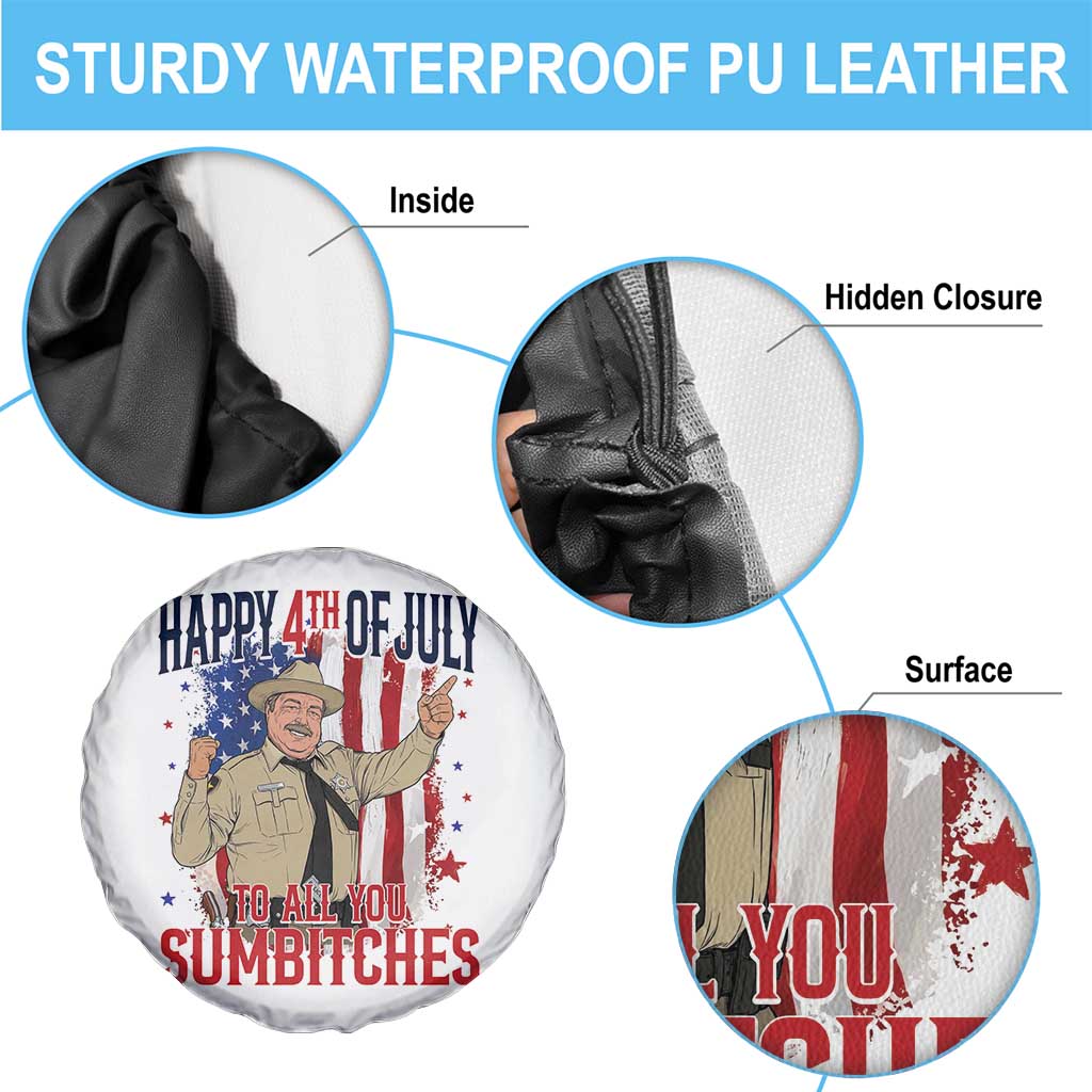 Happy 4th Of July To All You Sumbitches Spare Tire Cover Funny USA 250th Anniversary Independence Day