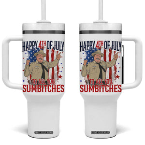 Happy 4th Of July To All You Sumbitches Tumbler With Handle Funny USA 250th Anniversary Independence Day