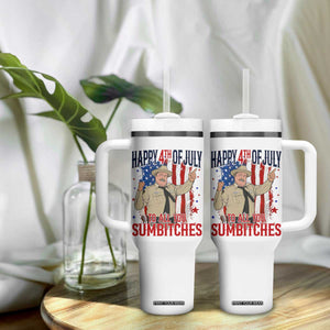 Happy 4th Of July To All You Sumbitches Tumbler With Handle Funny USA 250th Anniversary Independence Day