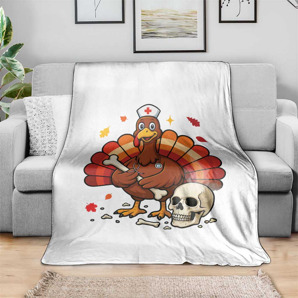 Funny Thanksgiving Nurse Turkey Throw Blanket Fall RN TS14 Print Your Wear