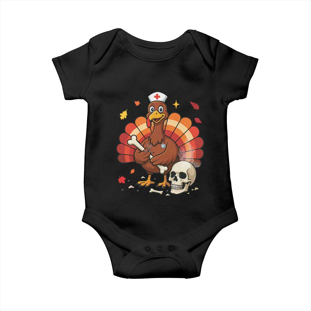 Funny Thanksgiving Nurse Turkey Baby Onesie Fall RN TS14 Black Print Your Wear