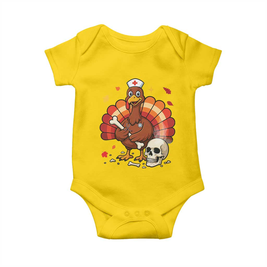 Funny Thanksgiving Nurse Turkey Baby Onesie Fall RN - Print Your Wear