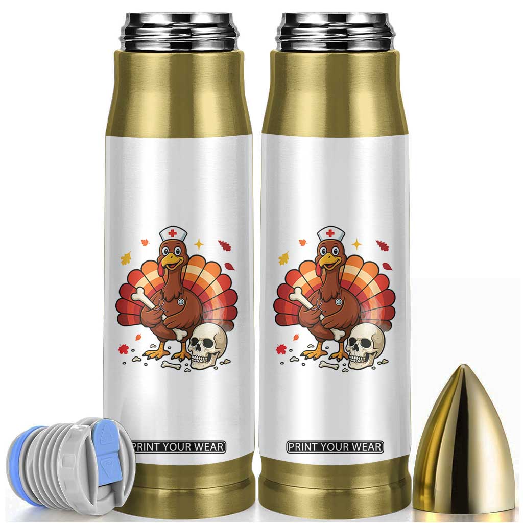 Funny Thanksgiving Nurse Turkey Bullet Tumbler Fall RN TS14 Black Print Your Wear