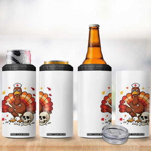Funny Thanksgiving Nurse Turkey 4 in 1 Can Cooler Tumbler Fall RN TS14 Print Your Wear