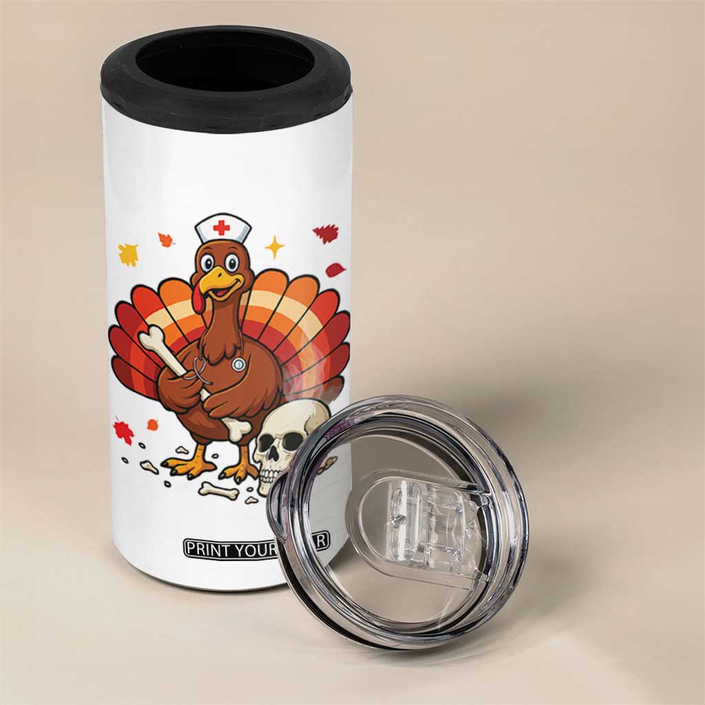 Funny Thanksgiving Nurse Turkey 4 in 1 Can Cooler Tumbler Fall RN TS14 Print Your Wear
