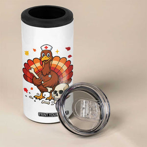 Funny Thanksgiving Nurse Turkey 4 in 1 Can Cooler Tumbler Fall RN TS14 Print Your Wear