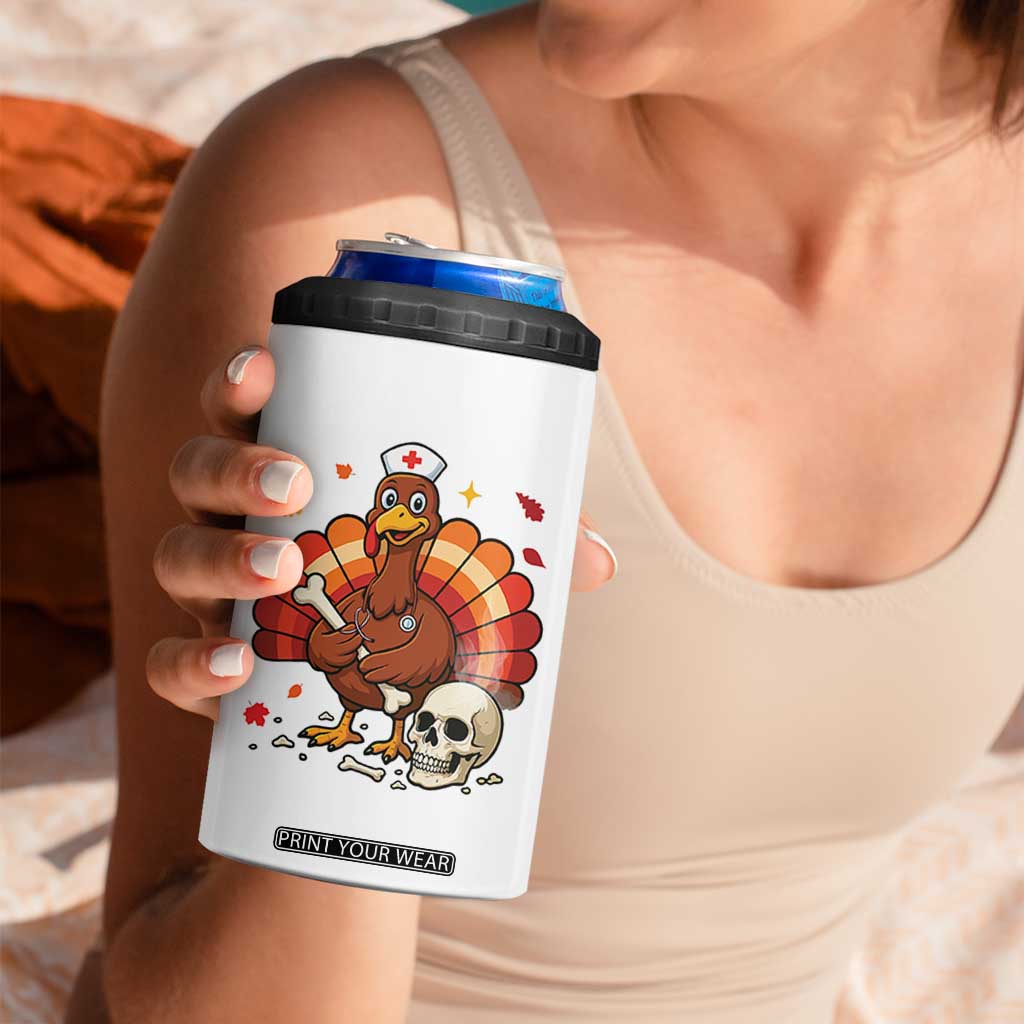 Funny Thanksgiving Nurse Turkey 4 in 1 Can Cooler Tumbler Fall RN TS14 Print Your Wear