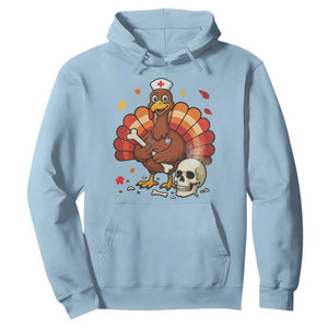 Funny Thanksgiving Nurse Turkey Hoodie Fall RN - Print Your Wear