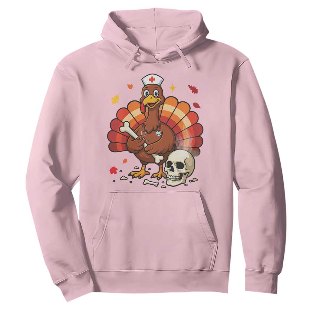 Funny Thanksgiving Nurse Turkey Hoodie Fall RN TS14 Light Pink Print Your Wear