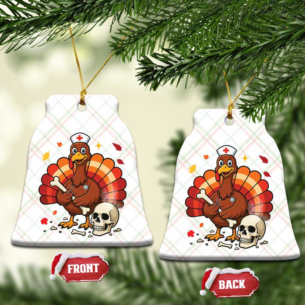Funny Thanksgiving Nurse Turkey Ceramic Ornament Fall RN - Print Your Wear