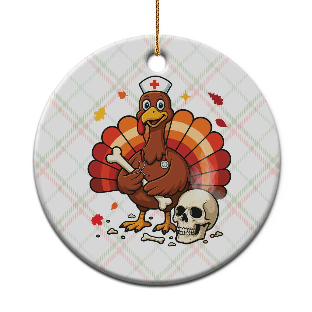 Funny Thanksgiving Nurse Turkey Ceramic Ornament Fall RN TS14 1pc Christmas Plaid Print Your Wear