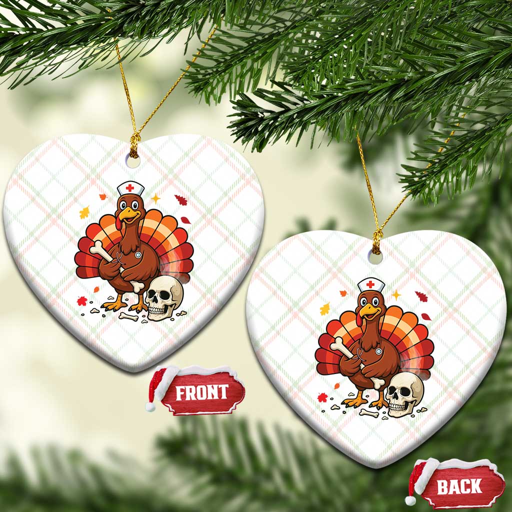 Funny Thanksgiving Nurse Turkey Ceramic Ornament Fall RN - Print Your Wear