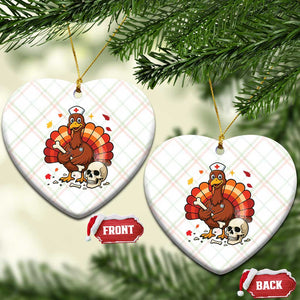 Funny Thanksgiving Nurse Turkey Ceramic Ornament Fall RN - Print Your Wear